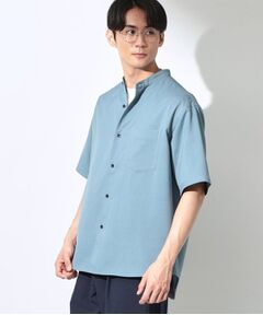 THE SHOP TK / ザ ショップ ティーケー シャツ・ブラウス | LITE TEX バンドカラー半袖シャツ セットアップ可