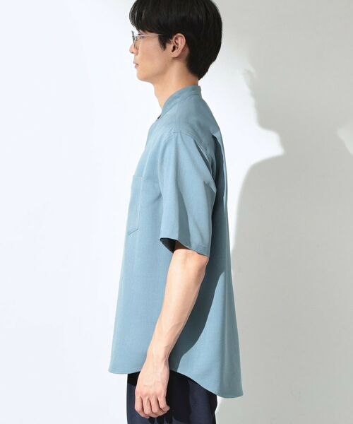 THE SHOP TK / ザ ショップ ティーケー シャツ・ブラウス | LITE TEX バンドカラー半袖シャツ セットアップ可 | 詳細10
