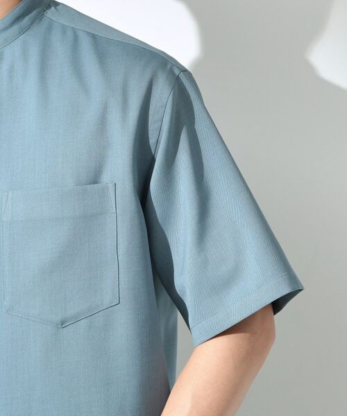 THE SHOP TK / ザ ショップ ティーケー シャツ・ブラウス | LITE TEX バンドカラー半袖シャツ 接触冷感/吸水速乾/UVカット/アンチピリング/イージーケア/洗濯機OK/セットアップ可 | 詳細20