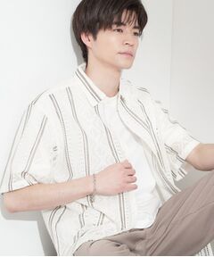 THE SHOP TK / ザ ショップ ティーケー シャツ・ブラウス | クラフトレース 半袖シャツ＋半袖Tシャツ セットアイテム