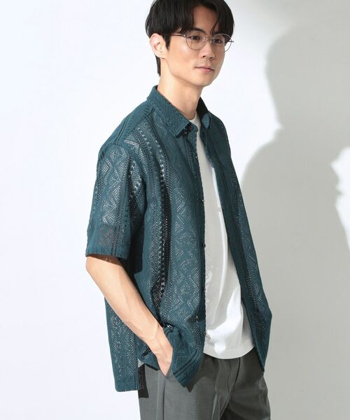 THE SHOP TK / ザ ショップ ティーケー シャツ・ブラウス | クラフトレース 半袖シャツ＋半袖Tシャツ セットアイテム | 詳細2