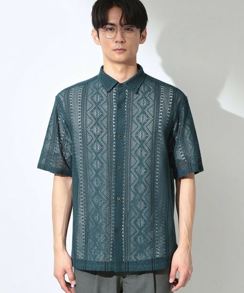 THE SHOP TK / ザ ショップ ティーケー シャツ・ブラウス | クラフトレース 半袖シャツ＋半袖Tシャツ セットアイテム | 詳細8