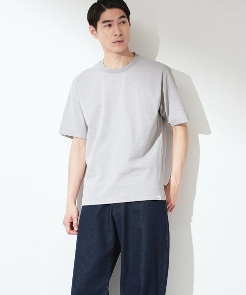 THE SHOP TK / ザ ショップ ティーケー Tシャツ | 「相棒のように頼れる」BO-NO TEE／ボーノTシャツ　マシンウオッシャブル/吸水速乾/ＵＶカット/透け防止/遮熱/接触冷感（ライトグレー(011)）