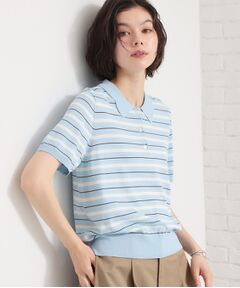 THE SHOP TK / ザ ショップ ティーケー ニット・セーター | 【多機能】レーヨンナイロンボーダーポロニット