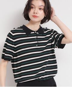 THE SHOP TK / ザ ショップ ティーケー ニット・セーター | 【多機能】レーヨンナイロンボーダーポロニット