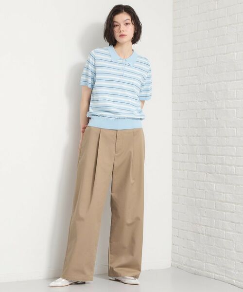 THE SHOP TK / ザ ショップ ティーケー ニット・セーター | 【多機能】レーヨンナイロンボーダーポロニット | 詳細11