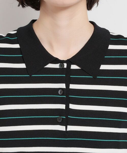 THE SHOP TK / ザ ショップ ティーケー ニット・セーター | 【多機能】レーヨンナイロンボーダーポロニット | 詳細16