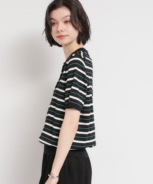 THE SHOP TK / ザ ショップ ティーケー ニット・セーター | 【多機能】レーヨンナイロンボーダーポロニット | 詳細2