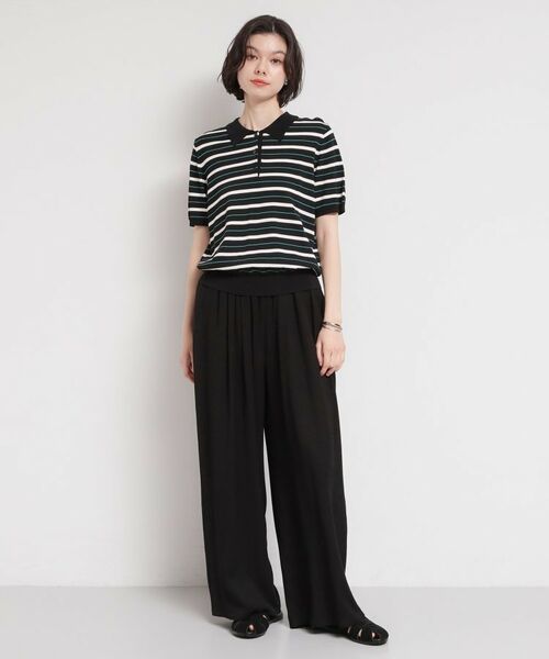 THE SHOP TK / ザ ショップ ティーケー ニット・セーター | 【多機能】レーヨンナイロンボーダーポロニット | 詳細3