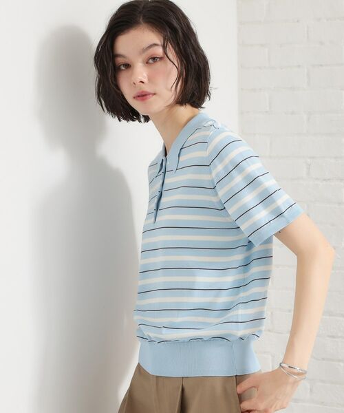 THE SHOP TK / ザ ショップ ティーケー ニット・セーター | 【多機能】レーヨンナイロンボーダーポロニット | 詳細9