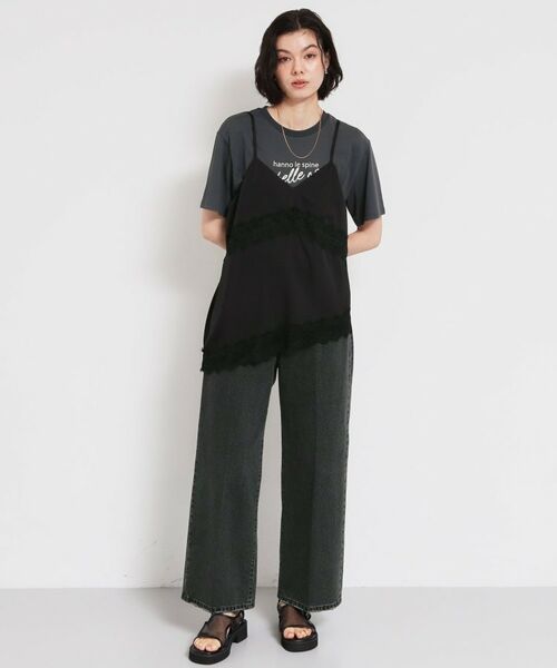 THE SHOP TK / ザ ショップ ティーケー キャミソール・チューブトップ | アシンメトリーサテンレースキャミ | 詳細14