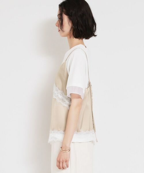 THE SHOP TK / ザ ショップ ティーケー キャミソール・チューブトップ | アシンメトリーサテンレースキャミ | 詳細17
