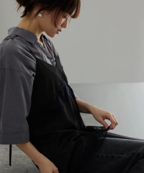 THE SHOP TK / ザ ショップ ティーケー キャミソール・チューブトップ | アシンメトリーサテンレースキャミ | 詳細4