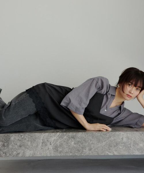 THE SHOP TK / ザ ショップ ティーケー キャミソール・チューブトップ | アシンメトリーサテンレースキャミ | 詳細7