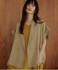 THE SHOP TK / ザ ショップ ティーケー テーラードジャケット | 【夏の通勤スタイルに】涼やかな着心地 麻調ダブルブレストジャケット