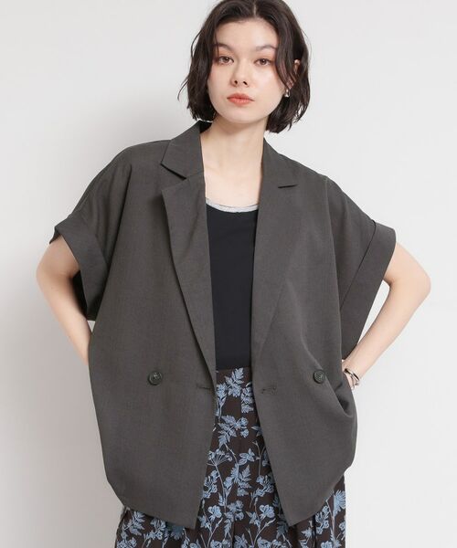 THE SHOP TK / ザ ショップ ティーケー テーラードジャケット | 麻調メッシュダブルブレストジャケット | 詳細1