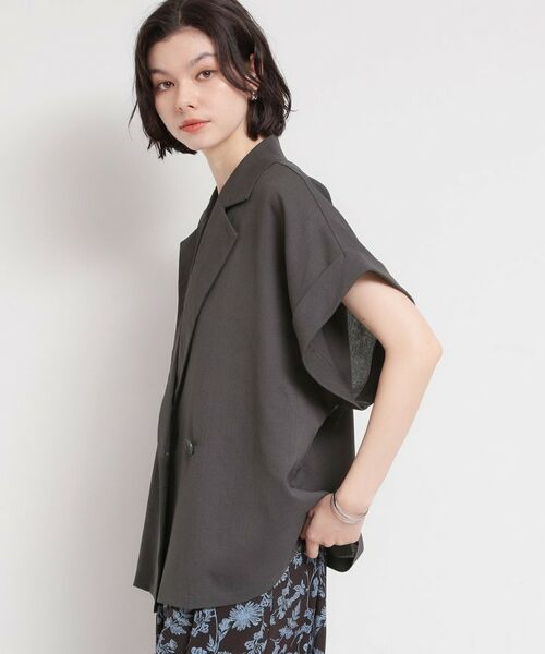 THE SHOP TK / ザ ショップ ティーケー テーラードジャケット | 麻調メッシュダブルブレストジャケット | 詳細2