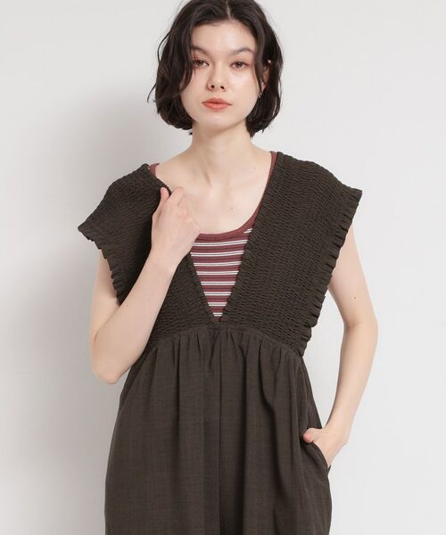 THE SHOP TK / ザ ショップ ティーケー サロペット・オールインワン | シャーリングサロペット | 詳細5