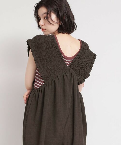 THE SHOP TK / ザ ショップ ティーケー サロペット・オールインワン | シャーリングサロペット | 詳細6