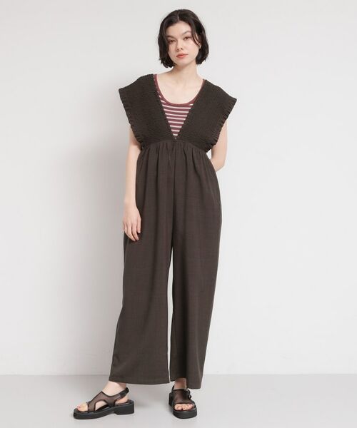 THE SHOP TK / ザ ショップ ティーケー サロペット・オールインワン | シャーリングサロペット | 詳細7