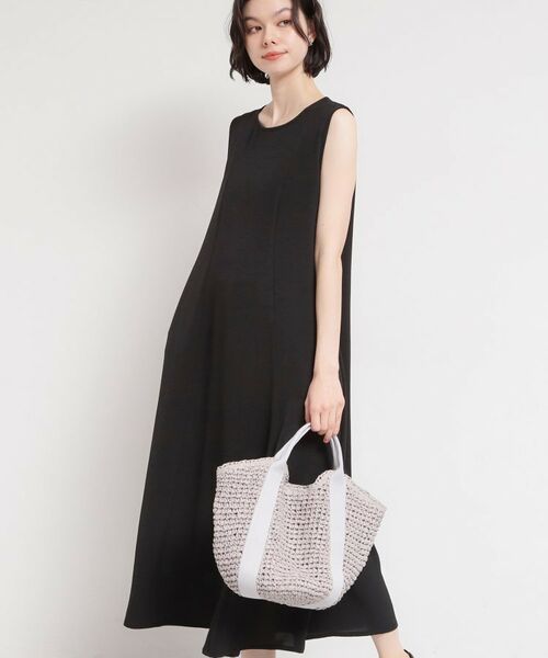 THE SHOP TK / ザ ショップ ティーケー ロング・マキシ丈ワンピース | 【多機能】ノースリーブフレアワンピース（ブラック(019)）