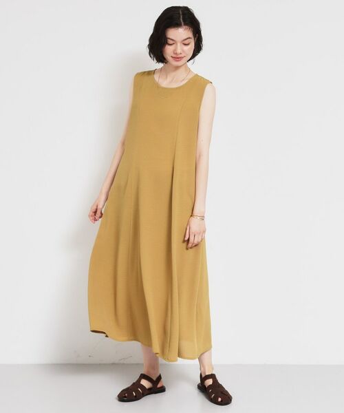 THE SHOP TK / ザ ショップ ティーケー ロング・マキシ丈ワンピース | 【ひんやり／防しわ／吸水速乾／UV】美しさを1日中キープ ノースリーブフレアワンピース（オーク(035)）
