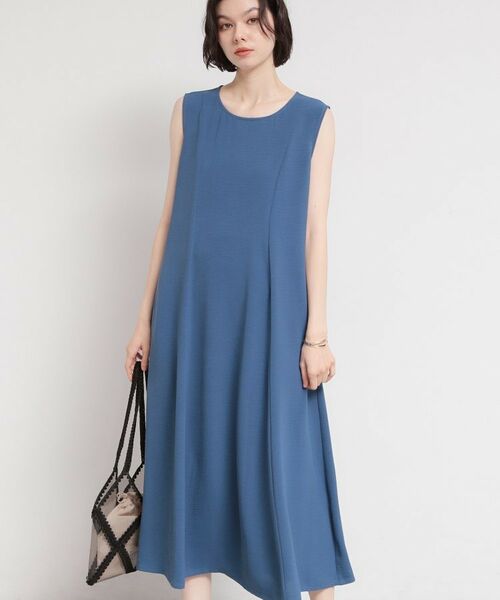 THE SHOP TK / ザ ショップ ティーケー ロング・マキシ丈ワンピース | 【多機能】ノースリーブフレアワンピース（ブルー(093)）