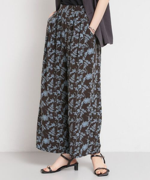 THE SHOP TK / ザ ショップ ティーケー パンツ | 【多機能】プリントイージーパンツ（ブラウン(143)）
