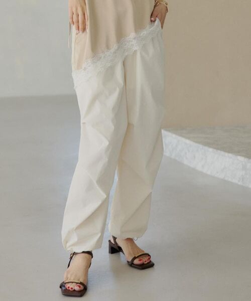 THE SHOP TK / ザ ショップ ティーケー パンツ | 裾ドロスワークパンツ（アイボリー(004)）