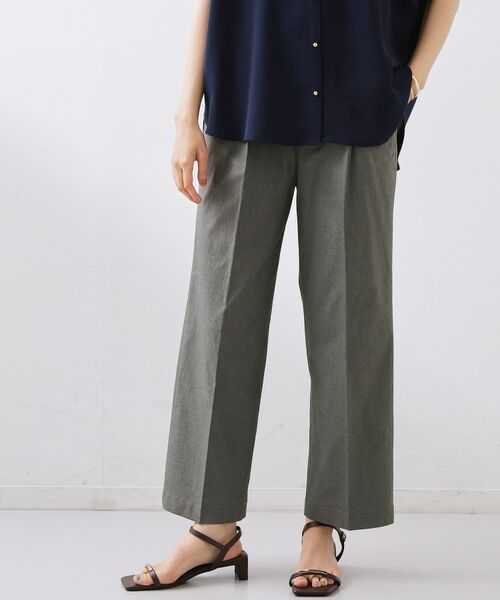 THE SHOP TK / ザ ショップ ティーケー パンツ | 【着丈選べる】ハイパーストレッチ ワイドパンツ（チャコールグレー(014)）