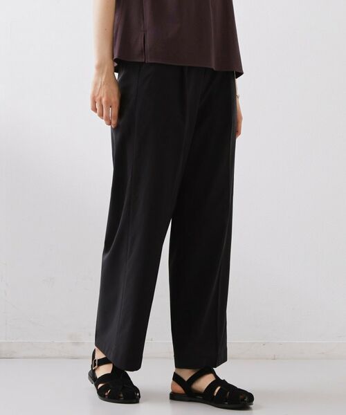 THE SHOP TK / ザ ショップ ティーケー パンツ | 【着丈選べる】ハイパーストレッチ ワイドパンツ（ブラック(019)）
