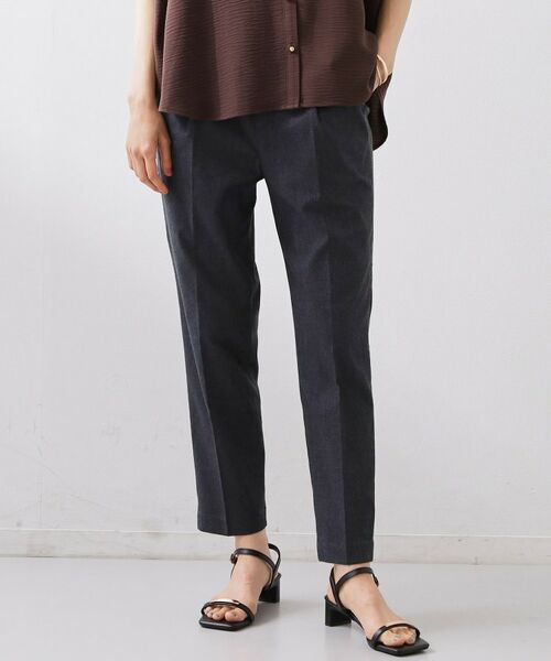 THE SHOP TK / ザ ショップ ティーケー パンツ | 【着丈選べる】ハイパーストレッチ テーパードパンツ（ネイビー(094)）