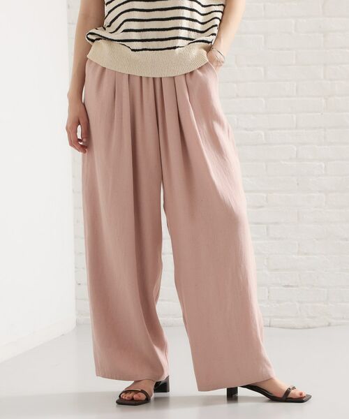 THE SHOP TK / ザ ショップ ティーケー パンツ | リネンライクワイドパンツ（ピンク(072)）