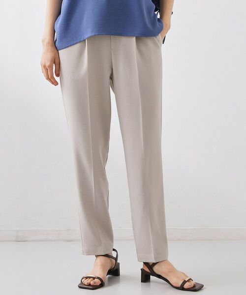 THE SHOP TK / ザ ショップ ティーケー パンツ | 麻調イージーテーパードパンツ（グレージュ(050)）