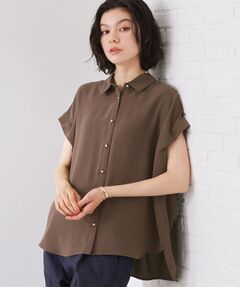 THE SHOP TK / ザ ショップ ティーケー シャツ・ブラウス | ポーラ衿付きフレンチ袖シャツ