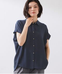 THE SHOP TK / ザ ショップ ティーケー シャツ・ブラウス | ポーラ衿付きフレンチ袖シャツ