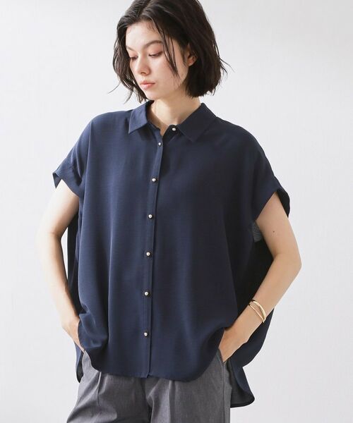 THE SHOP TK / ザ ショップ ティーケー シャツ・ブラウス | ポーラ衿付きフレンチ袖シャツ | 詳細14