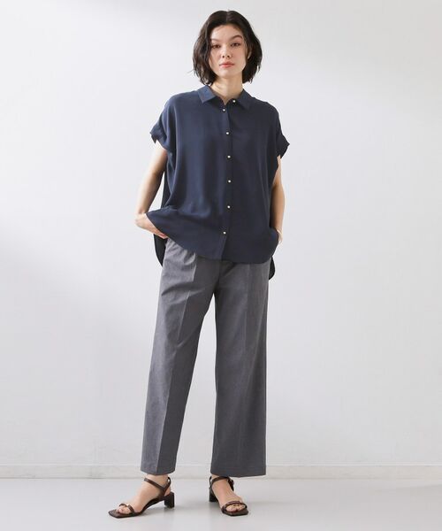 THE SHOP TK / ザ ショップ ティーケー シャツ・ブラウス | ポーラ衿付きフレンチ袖シャツ | 詳細15