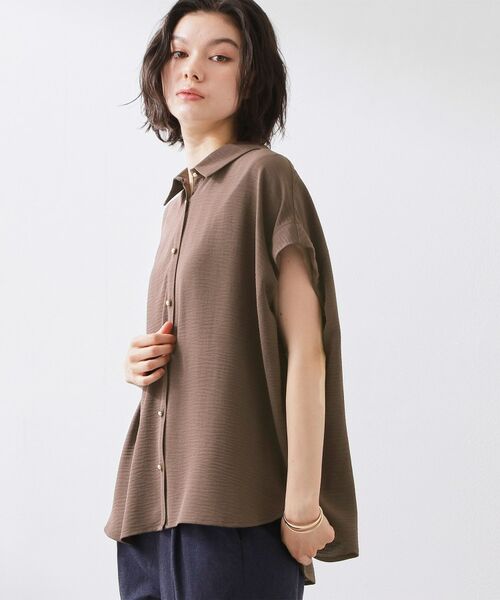 THE SHOP TK / ザ ショップ ティーケー シャツ・ブラウス | ポーラ衿付きフレンチ袖シャツ | 詳細2