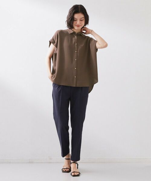 THE SHOP TK / ザ ショップ ティーケー シャツ・ブラウス | ポーラ衿付きフレンチ袖シャツ | 詳細3