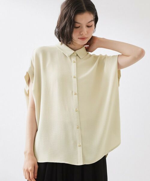 THE SHOP TK / ザ ショップ ティーケー シャツ・ブラウス | ポーラ衿付きフレンチ袖シャツ | 詳細5
