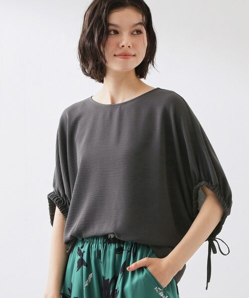 THE SHOP TK / ザ ショップ ティーケー シャツ・ブラウス | ポーラ袖ドロストドルマン（スミクロ(018)）