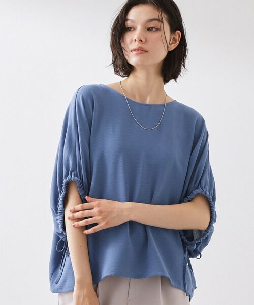 THE SHOP TK / ザ ショップ ティーケー シャツ・ブラウス | ポーラ袖ドロストドルマン（ブルー(092)）