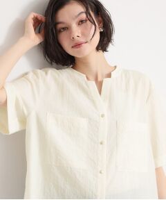 THE SHOP TK / ザ ショップ ティーケー シャツ・ブラウス | Wポケット金ボタンシャツ5分袖