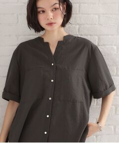 THE SHOP TK / ザ ショップ ティーケー シャツ・ブラウス | Wポケット金ボタンシャツ5分袖