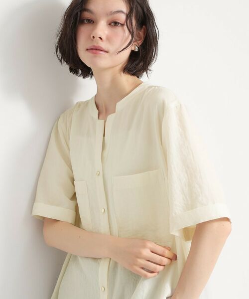 THE SHOP TK / ザ ショップ ティーケー シャツ・ブラウス | Wポケット金ボタンシャツ5分袖 | 詳細1