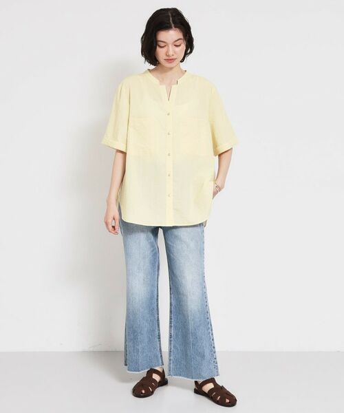 THE SHOP TK / ザ ショップ ティーケー シャツ・ブラウス | 【二の腕カバー】ダブルポケット金ボタン 5分袖シャツ | 詳細19