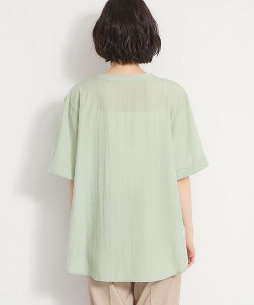 THE SHOP TK / ザ ショップ ティーケー シャツ・ブラウス | 【M-XL/二の腕カバー】ダブルポケット金ボタン 5分袖シャツ | 詳細29