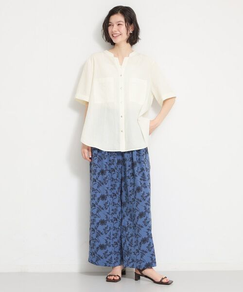 THE SHOP TK / ザ ショップ ティーケー シャツ・ブラウス | Wポケット金ボタンシャツ5分袖 | 詳細3