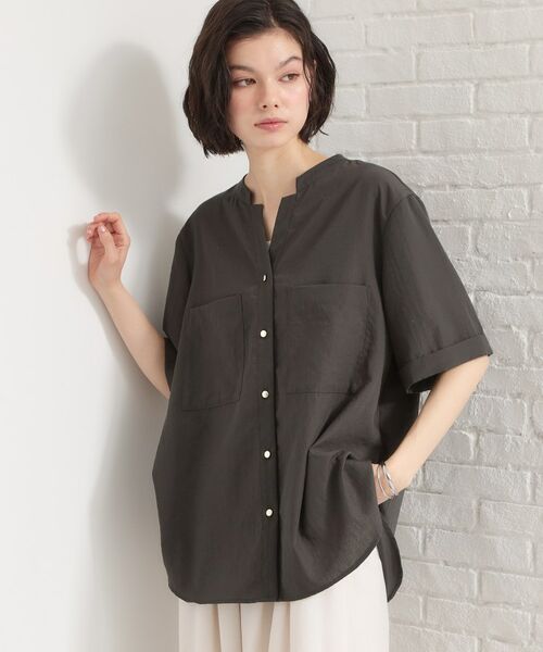 THE SHOP TK / ザ ショップ ティーケー シャツ・ブラウス | Wポケット金ボタンシャツ5分袖 | 詳細6